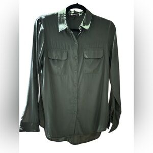 Express Olive Button Down Shirt